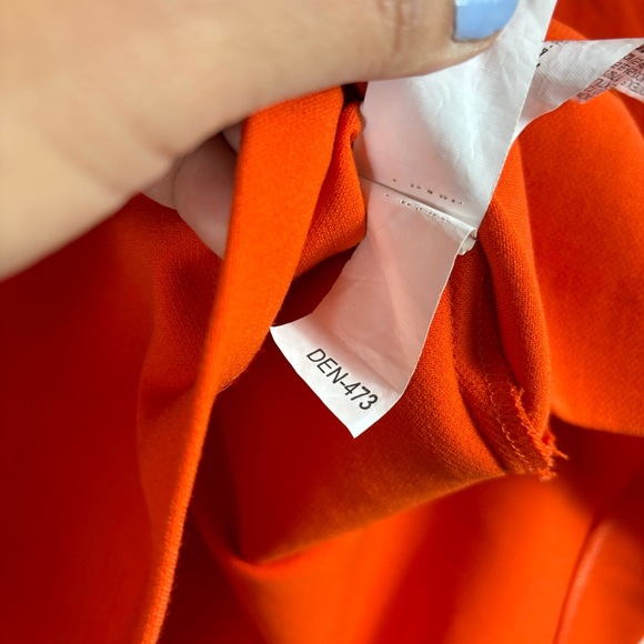 ZARA Woman High Neck Mini Dress With Tied Bow in Bright Orange sz XXL - Picture 12 of 16